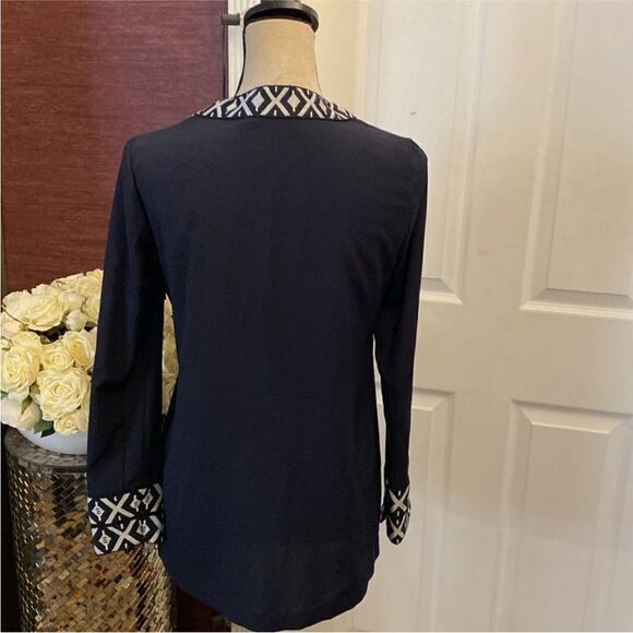 Tory Burch Chic navy  Tunic with Elegant Embroidery, US0 - Picture 7 of 11